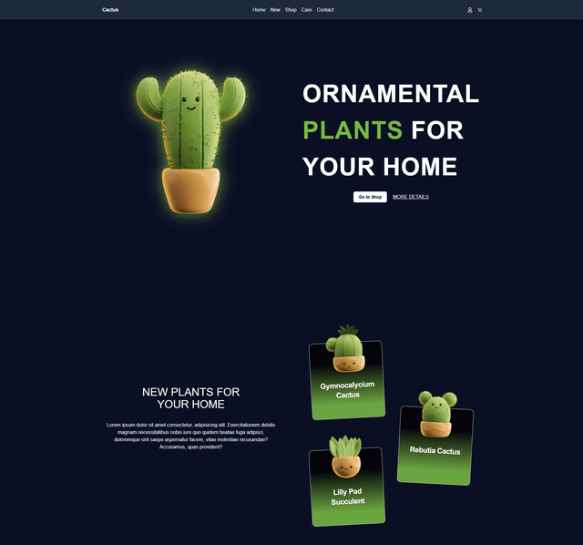 Cactus Selling Website Landing Page