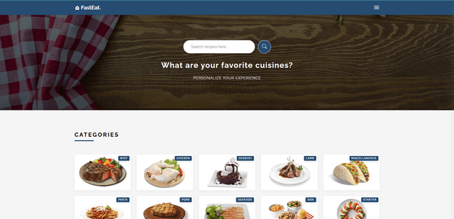 React Food Website